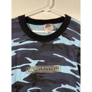 Alaska Blue Camo T Shirt Graphic Tee Novelty Print‎ Mens Size XL